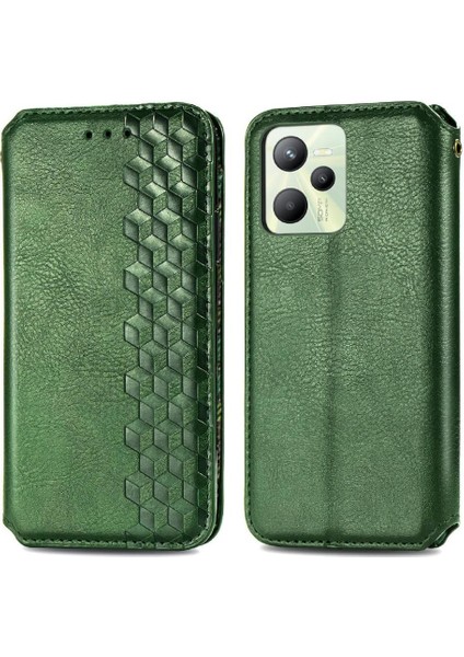 Oppo Realme C35 Flip Kapak Cüzdan Fonksiyonu Zarif Iş Için Kılıf (Yurt Dışından)