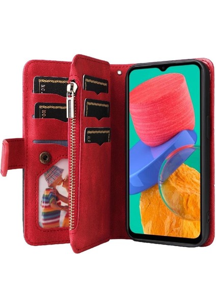 SZY Market Samsung Galaxy M33 5g Iki Renkli Dikiş Kickstand Koruyucu Kılıf (Yurt Dışından)