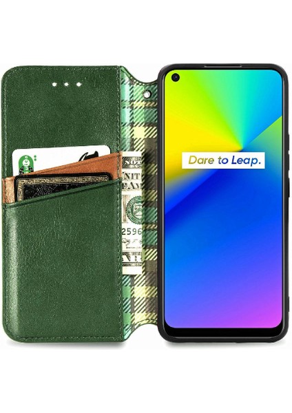 Oppo Realme C17 Flip Kapak Kılıf Cüzdan Fonksiyonu Iş Için Kılıf (Yurt Dışından)
