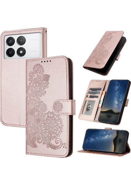 Telefon Kılıfı Xiaomi Redmi K70 Bilek Kayışlı Manyetik Koruyucu Cüzdan Koruyucu Kapaklı Telefon Kılıfı (Yurt Dışından)