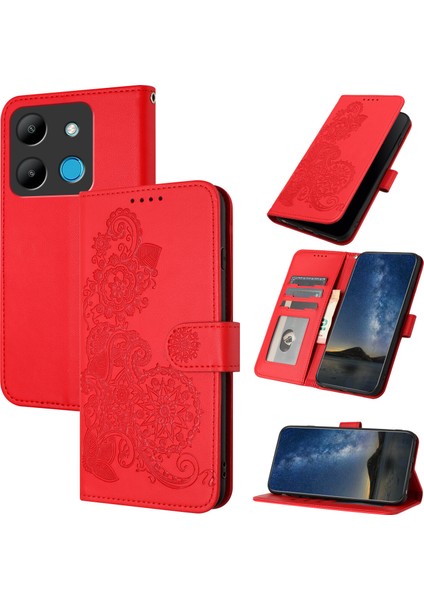 Telefon Kılıfı Tecno Spark 7 Bilek Kayışlı Manyetik Koruyucu Cüzdan Koruyucu Kapaklı Telefon Kılıfı (Yurt Dışından)