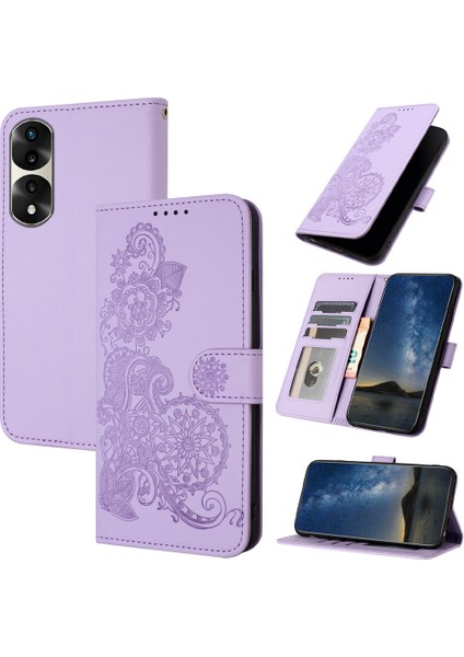 Telefon Kılıfı Honor 70 Pro Bilek Kayışlı Manyetik Koruyucu Cüzdan Koruyucu Kapaklı Telefon Kılıfı (Yurt Dışından)