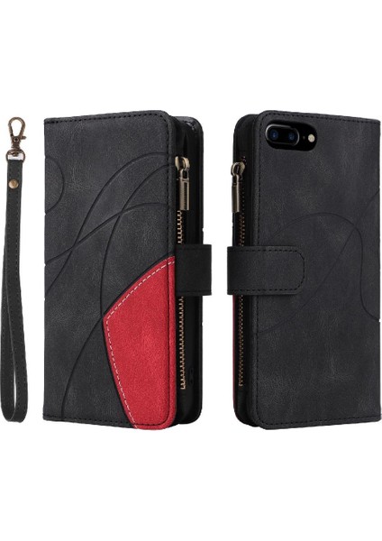 IPhone 6 Için Kılıf Artı/6s Artı Fermuar Cüzdan Tarzı Iki Renkli Dikiş (Yurt Dışından)