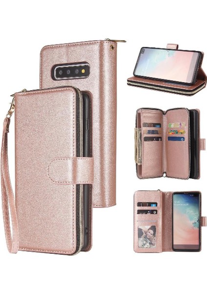 Samsung Galaxy S10 Artı Cüzdan Durumda 9 Kart Yuvaları ile Kapak Çevirin (Yurt Dışından)