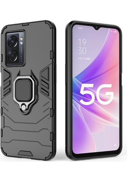 Oppo A57 5g Için Kılıf 360 &deg; Dönen Halka Askeri Damla Koruma Darbeye (Yurt Dışından)
