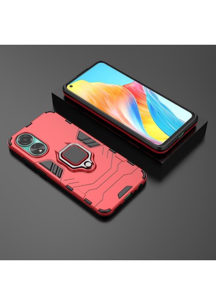 Oppo A58 4g Için Kılıf 360 &deg; Dönen Halka Darbeye Kapak Kickstand Askeri (Yurt Dışından) modelleri