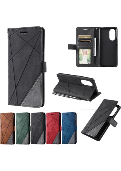 Oppo A17/A17K Manyetik Darbeye Cüzdan Flip Folio Pu Deri Için Kılıf (Yurt Dışından)