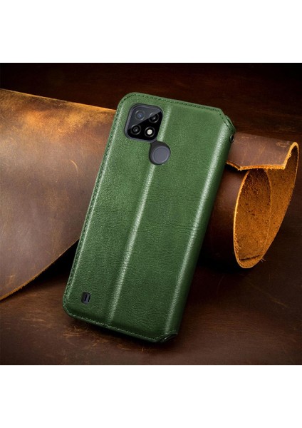 Oppo Realme C21Y Cüzdan Fonksiyonu Için Kılıf Deri Kılıf Kapak Kapak Moda (Yurt Dışından) fiyatları