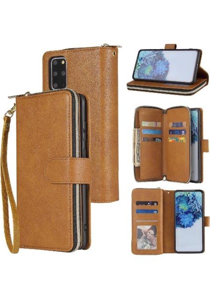 Samsung Galaxy S20 Flip Kapak Için Kılıf Kart Tutucu Cüzdan Kılıf ile 9 Kart (Yurt Dışından)