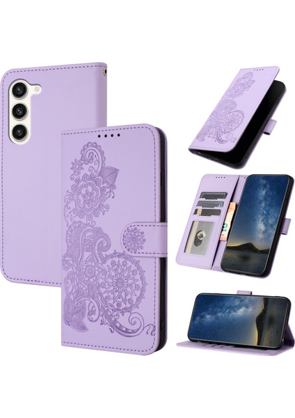 Telefon Kılıfı Samsung Galaxy S24 Plus Bilek Kayışlı Manyetik Koruyucu Cüzdan Koruyucu Kapaklı Telefon Kılıfı (Yurt Dışından)