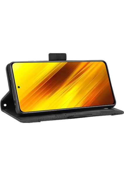 Xiaomi Poco X3 Nfc Ayarlanabilir Ayrılabilir Kart Tutucu Manyetik Kapatma Deri Cüzdan Kapak (Yurt Dışından)