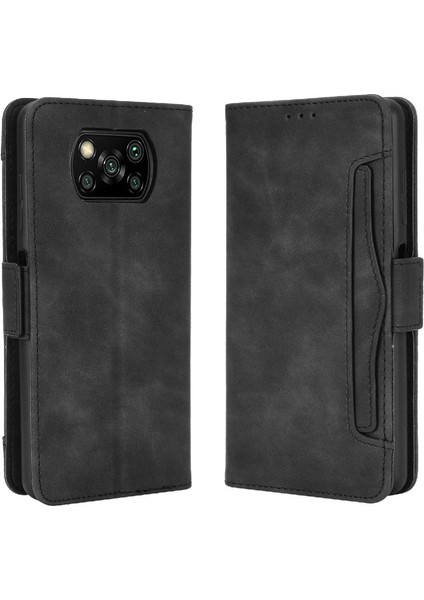 Xiaomi Poco X3 Nfc Ayarlanabilir Ayrılabilir Kart Tutucu Manyetik Kapatma Deri Cüzdan Kapak (Yurt Dışından)