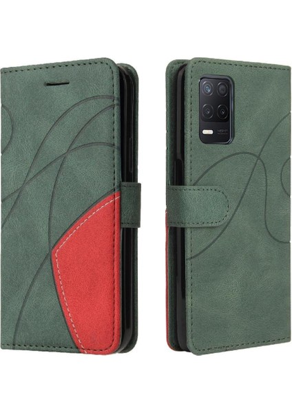 Kart Yuvası Standı ile Realme 8 5g Pu Deri Flip Folio Kılıf (Yurt Dışından)