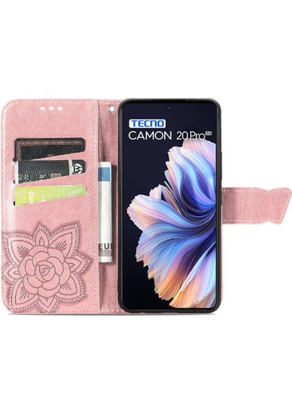 SZY Market Tecno Camon 20 Pro 5g Iş Kelebek Kanat Cüzdan Için Kılıf (Yurt Dışından)