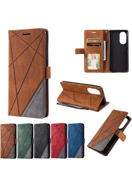 Oppo A17/A17K Manyetik Darbeye Cüzdan Flip Folio Pu Deri Için Kılıf (Yurt Dışından)