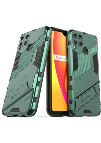 Realme C15 Sağlam Askeri Kickstand Koruyucu Kapak Için Kılıf (Yurt Dışından)