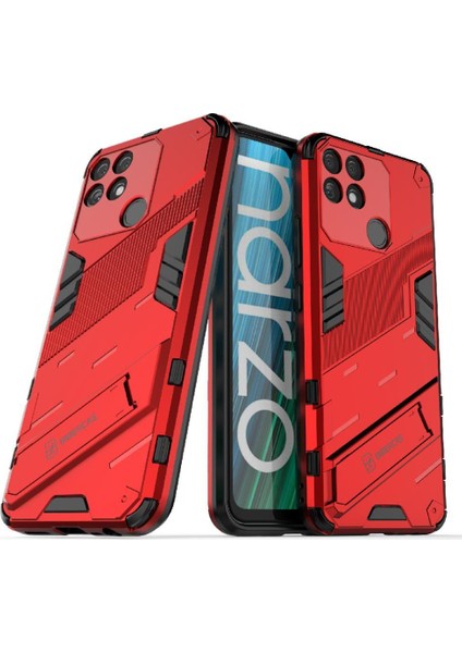 Realme Narzo 50A Kickstand Koruyucu Kapak Için Kılıf Sağlam Askeri (Yurt Dışından)