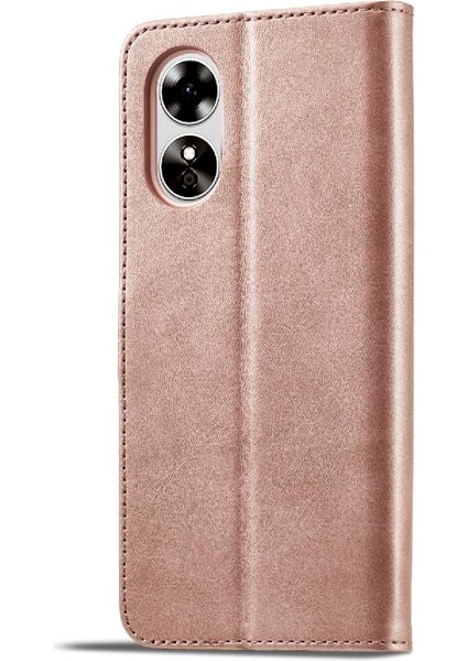 Oppo A17/A17K Kart Yuvaları Cüzdan Için Kılıf Tutucu ile Buzağı Doku Flip (Yurt Dışından)
