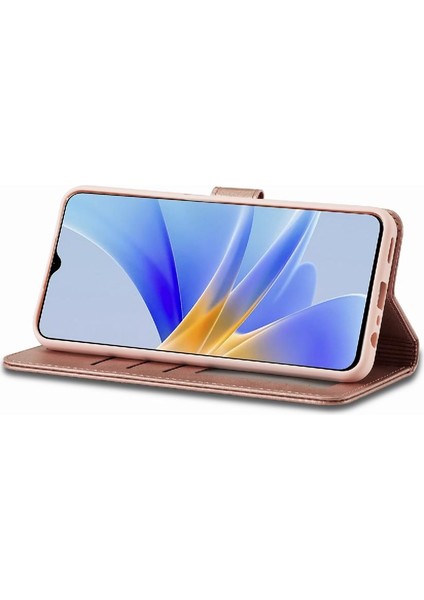 Oppo A17/A17K Kart Yuvaları Cüzdan Için Kılıf Tutucu ile Buzağı Doku Flip (Yurt Dışından)