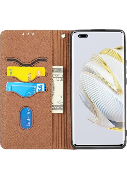 Huawei Nova 10 Pro Için Kılıf El Cüzdan Pu Deri Kapak Flip Folio Kitap (Yurt Dışından)