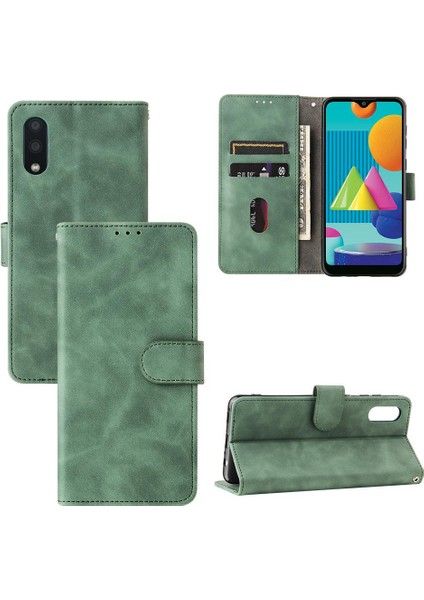 Samsung Galaxy A02/M02 Kart Ekleme Deri Folio Flip Case Için Kılıf (Yurt Dışından)