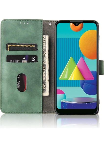 Samsung Galaxy A02/M02 Kart Ekleme Deri Folio Flip Case Için Kılıf (Yurt Dışından)