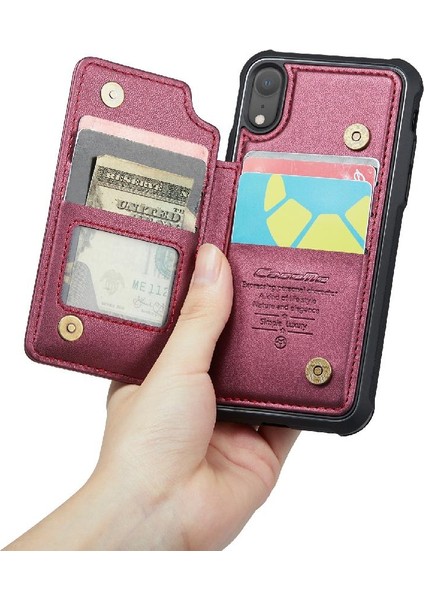 IPhone Xr Kickstand Rfıd Engelleme Pu Deri Kart Için Caseme Cüzdan Kılıf (Yurt Dışından) modelleri