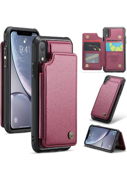 IPhone Xr Kickstand Rfıd Engelleme Pu Deri Kart Için Caseme Cüzdan Kılıf (Yurt Dışından) indirimleri