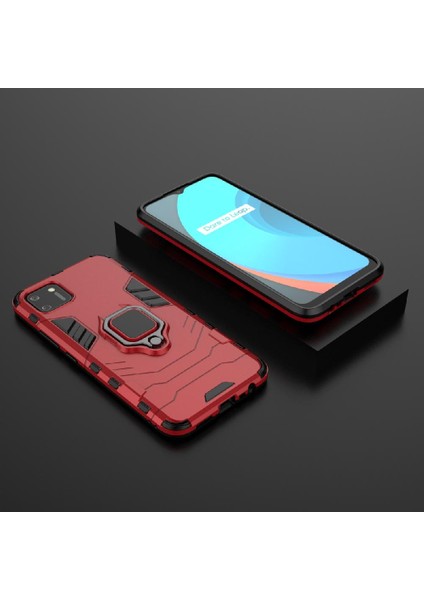 Realme C11 Için Kılıf 360 &deg; Dönen Halka Darbeye Kapak Kickstand Askeri (Yurt Dışından) modelleri