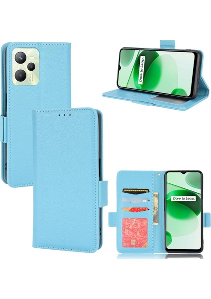 Realme C35 Cüzdan Pu Deri Yan Toka Kart Yuvaları Tutucu Için Kılıf (Yurt Dışından)