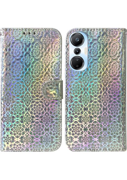 Infinix Sıcak 20S Premium Pu Deri Kart Yuvası Için Kılıf Glitter Renkli (Yurt Dışından)