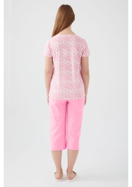 8570 Sweet Pink Tiny Kadın Kapri Pijama Takım modelleri