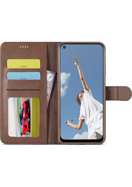 SZY Market Oppo A54 4g Için Tutucu Kart Yuvaları ile Cüzdan Buzağı Doku Flip Case (Yurt Dışından)