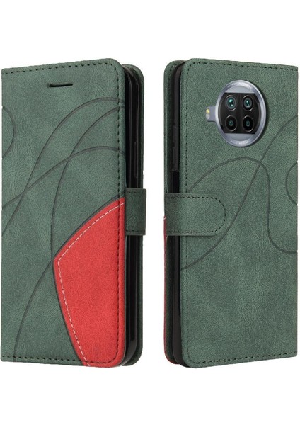 Xiaomi 10T Lite Için Kılıf Pu ile Iki Renkli Dikiş Kickstand Koruyucu (Yurt Dışından)