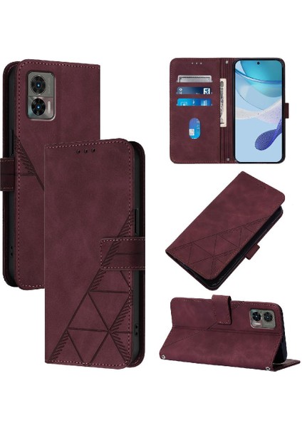 Motorola Kenar 30 Neo Için Kılıf Cüzdan Kapak Çevirin Folio Kitap Koruyucu Pu (Yurt Dışından)