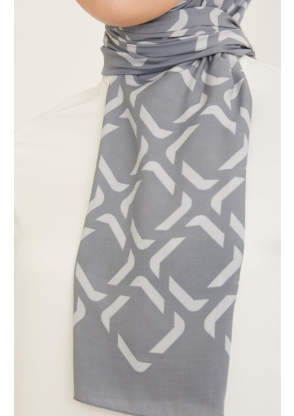 Trend Defne Şal 5762 - 06 Gri - Beyaz fırsatları