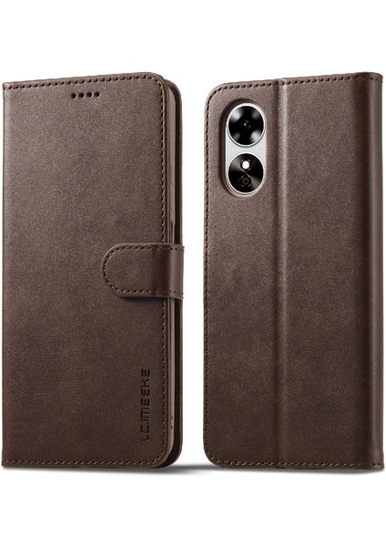 Oppo A17/A17K Kart Yuvaları Cüzdan Için Kılıf Tutucu ile Buzağı Doku Flip (Yurt Dışından)