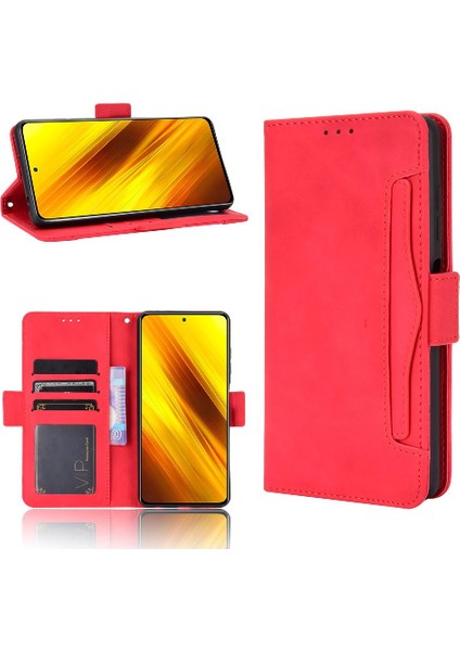 Xiaomi Poco X3 Nfc Ayarlanabilir Ayrılabilir Kart Tutucu Manyetik Kapatma Deri Cüzdan Kapak (Yurt Dışından)