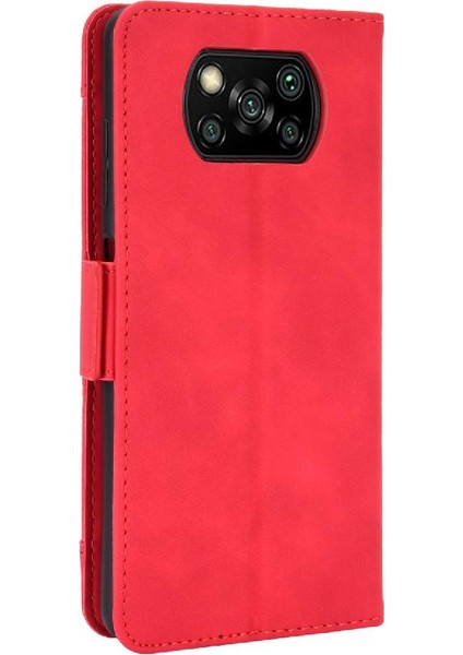Xiaomi Poco X3 Nfc Ayarlanabilir Ayrılabilir Kart Tutucu Manyetik Kapatma Deri Cüzdan Kapak (Yurt Dışından)