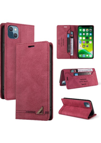 IPhone 13 Mini Iki Kart Yuvaları Için Kılıf Kickstand Premium Deri Premium (Yurt Dışından)