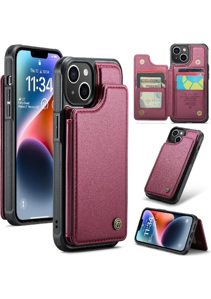 IPhone 14 Artı Kart Tutucu Rfıd Engelleme Pu Ince (Yurt Dışından)