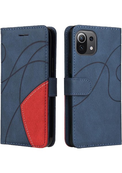 Xiaomi 11 Lite Için Iki Renkli Dikiş Kickstand Koruyucu Kart ile (Yurt Dışından)