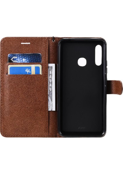 Kart Yuvası ile Samsung Galaxy A70E Için Flip Case Yüksek Kalite Deri Kılıf (Yurt Dışından)