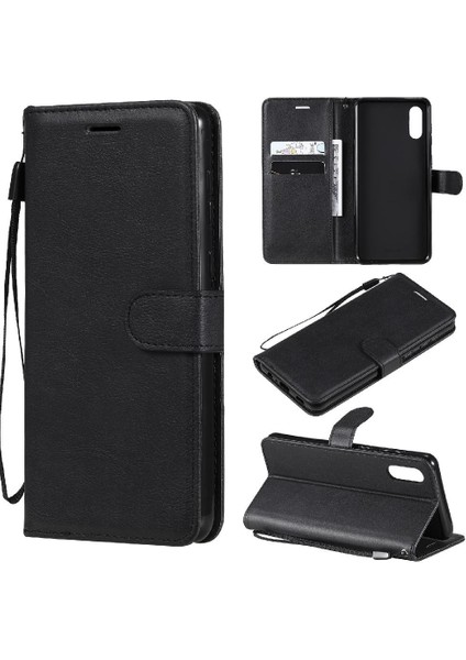 Kart Yuvası Klasik Düz Renk ile Samsung Galaxy A02/M02 Için Flip Case (Yurt Dışından)