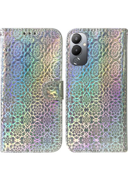 Tecno Pova 4 Glitter Renkli Cüzdan Kılıf Için Kılıf Kart Yuvası Standı Tutucu (Yurt Dışından)