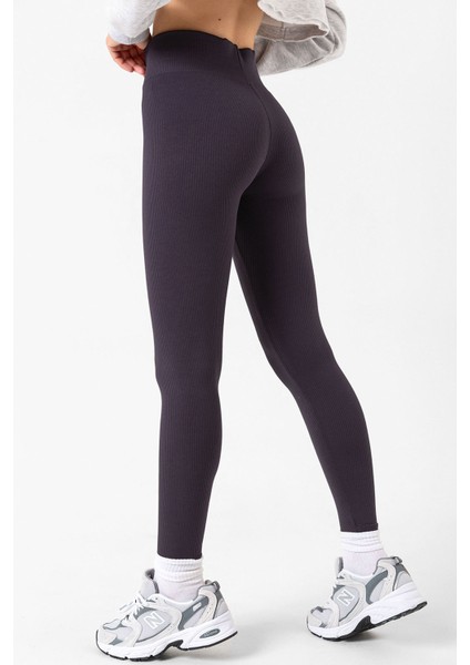 Yüksek Bel, Fitilli, Toparlayıcı Interlok Beli Lastikli Örme Kadın Tayt indirimleri