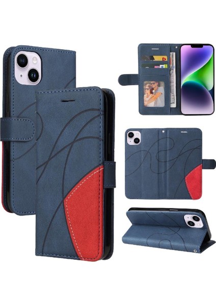 IPhone 15 Artı Kickstand Koruyucu Pu Deri Flip Folio Kılıf (Yurt Dışından)