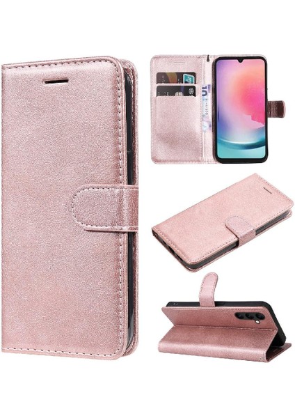 Kart Yuvası ile Samsung Galaxy A24 4g Yüksek Kalite Deri Için Flip Case (Yurt Dışından)