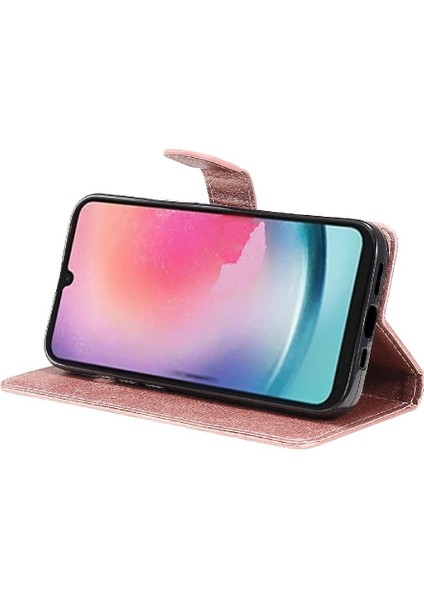 Kart Yuvası ile Samsung Galaxy A24 4g Yüksek Kalite Deri Için Flip Case (Yurt Dışından)