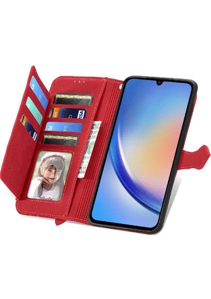Samsung Galaxy A35 5g Çok Renkli Iş Cüzdan Flip Fermuar (Yurt Dışından)
